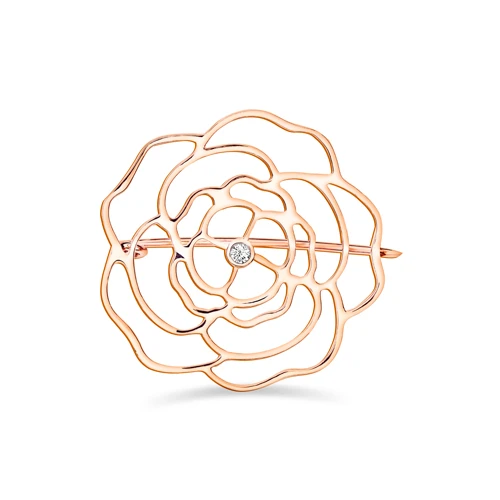 Брошь «Нью Голд» из красного золота с фианитом