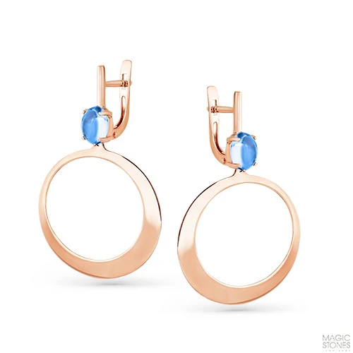 Серьги  из красного золота с топазом