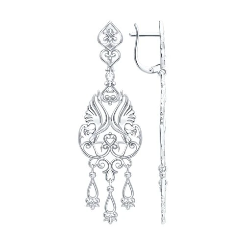 Серьги  серебряные