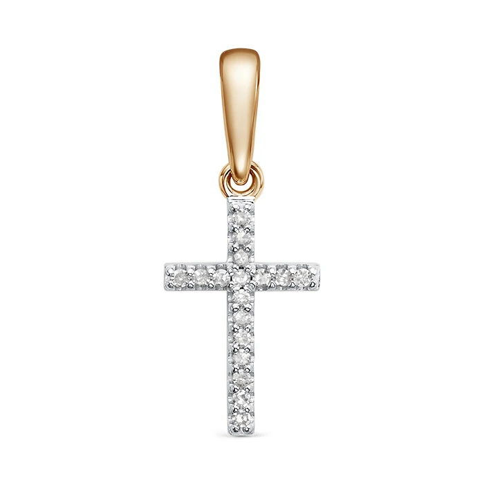 Подвеска  из красного золота с природным бриллиантом