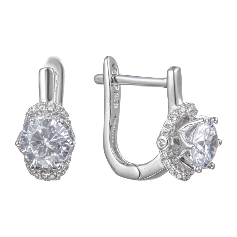 Серьги  серебряные с фианитом