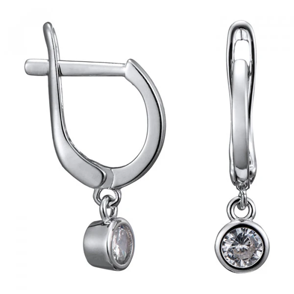 Серьги «Сильверк» серебряные с фианитом