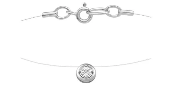 Колье  серебряное с фианитом