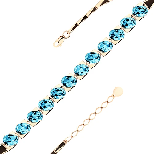 Браслет  из красного золота с топазом