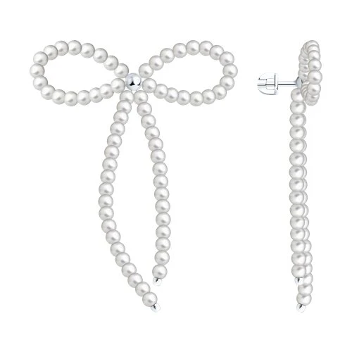 Серьги  серебряные с жемчугом