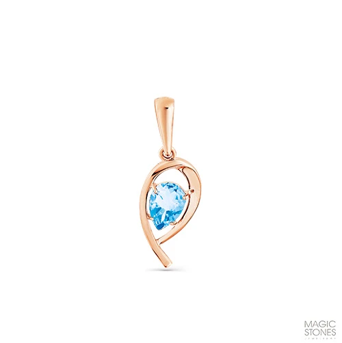 Подвеска  из красного золота с топазом