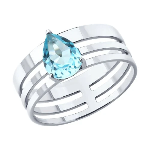 Кольцо  серебряное с топазом