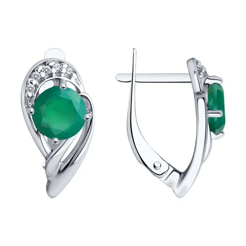 Серьги  серебряные с агатом