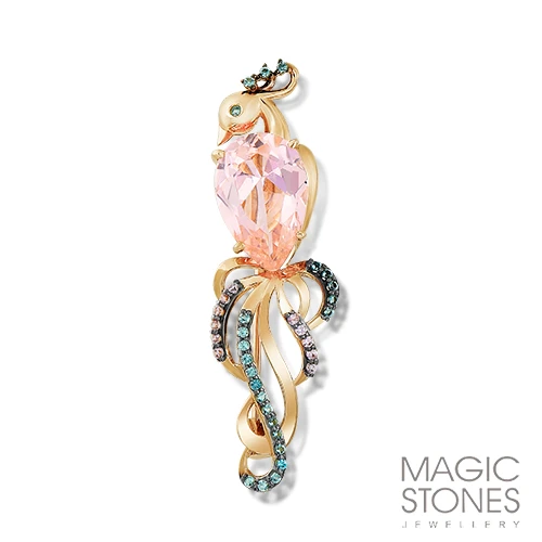 Брошь «MAGIC STONES» золотая