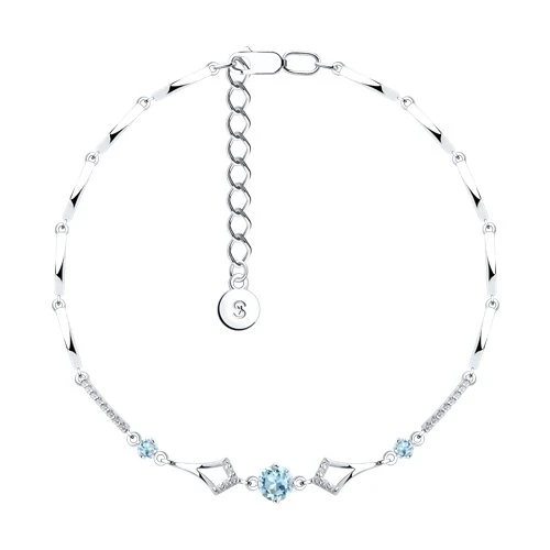 Браслет  серебряный с топазом