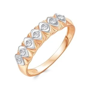 Кольцо  из красного золота с фианитом