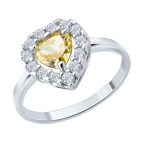 Кольцо  серебряное с фианитом