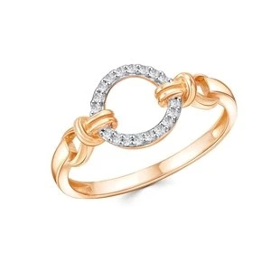 Кольцо  из красного золота с фианитом