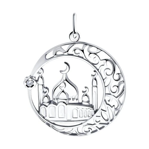 Подвеска  серебряная с фианитом