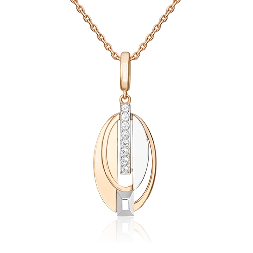 Подвеска  из комбинированного золота с топазом