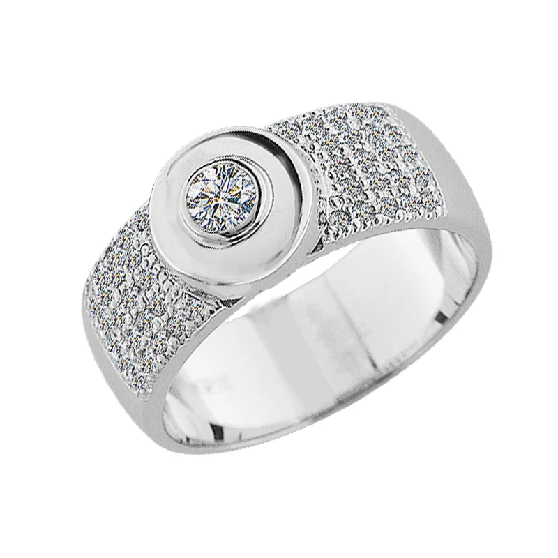 Кольцо  из белого золота с природным бриллиантом