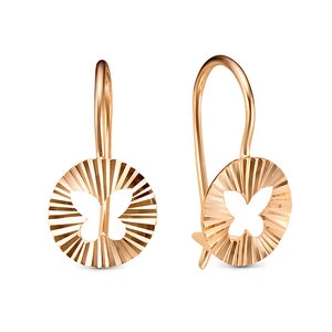 Серьги «Дельта» из красного золота