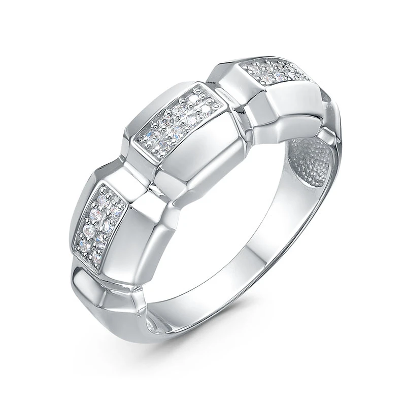 Кольцо «Дельта» серебряное с фианитом