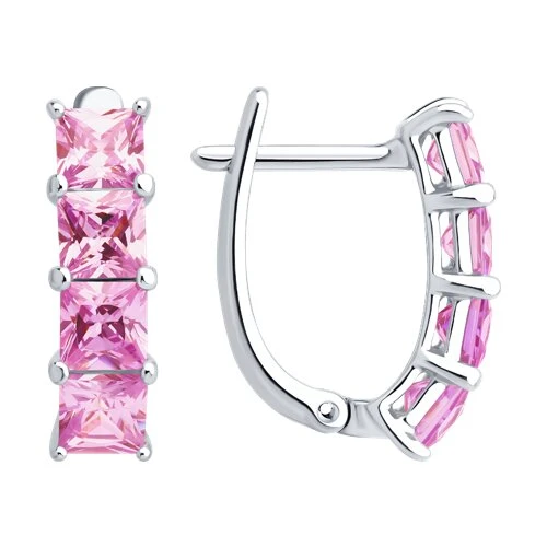 Серьги  серебряные с фианитом