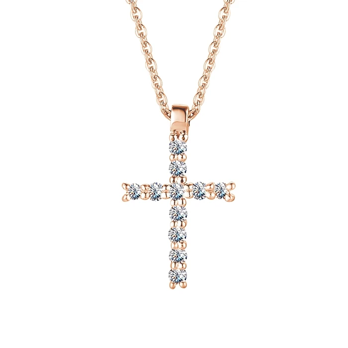 Колье  из красного золота с природным бриллиантом