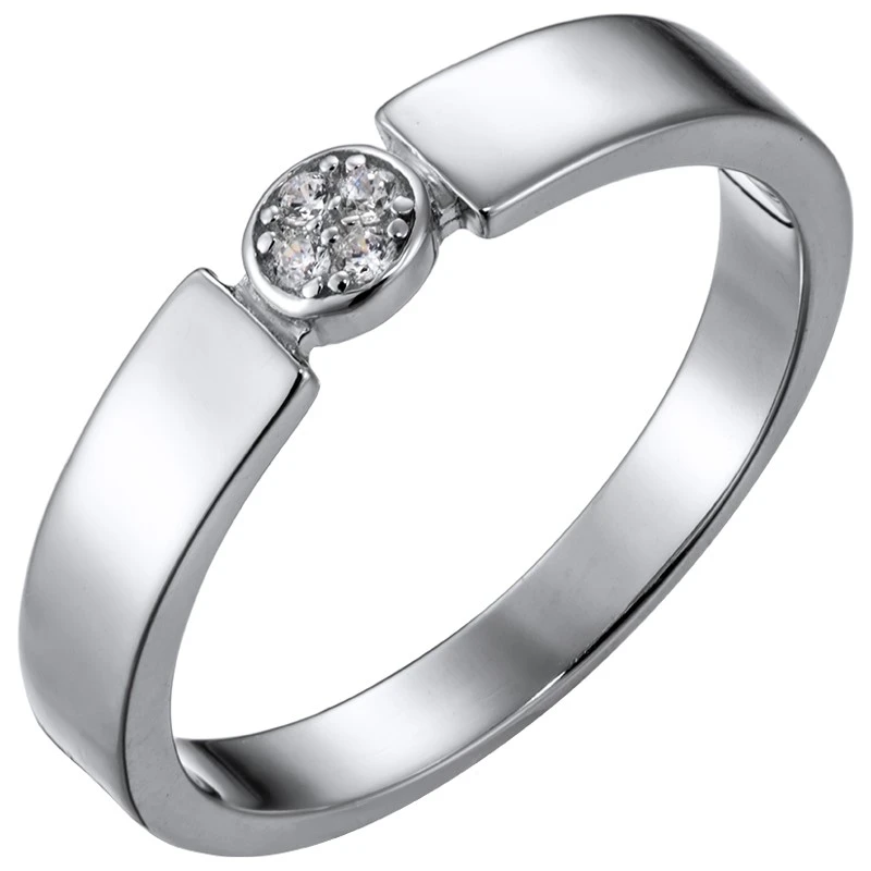 Кольцо  серебряное с фианитом