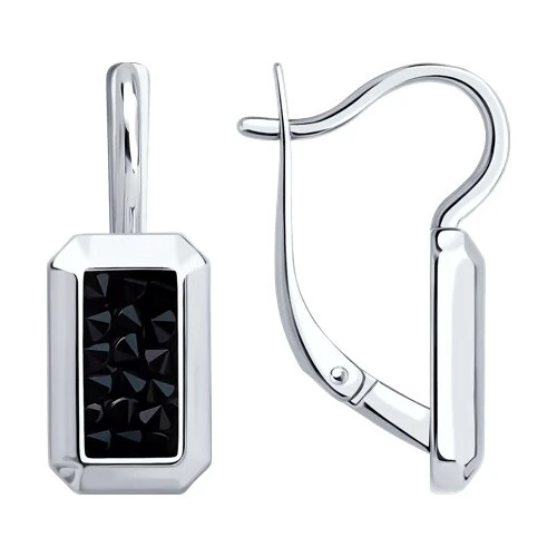 Серьги  серебряные с кристаллами