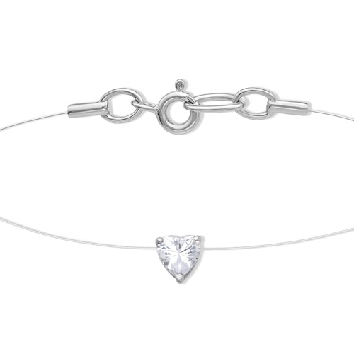 Колье  серебряное с фианитом