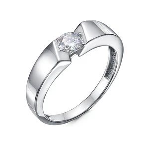 Кольцо «Дельта» серебряное с фианитом