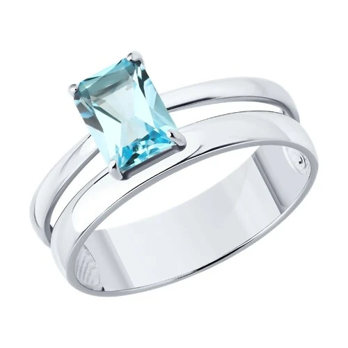 Кольцо  серебряное с топазом