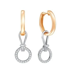 Серьги  из красного золота с фианитом