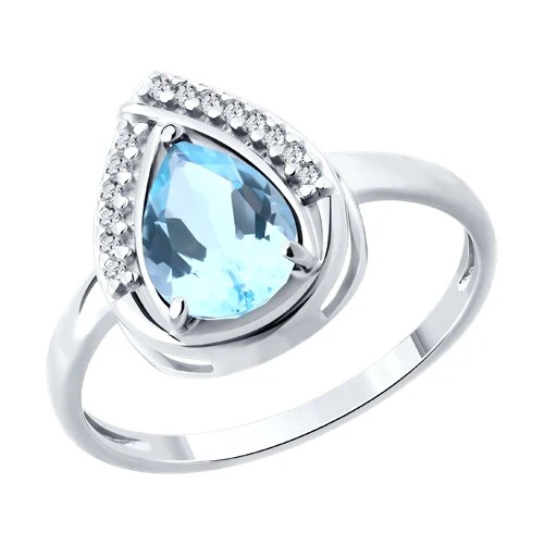 Кольцо  серебряное с топазом