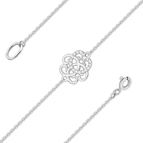 Браслет  серебряный с фианитом