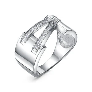 Кольцо «Дельта» серебряное с фианитом