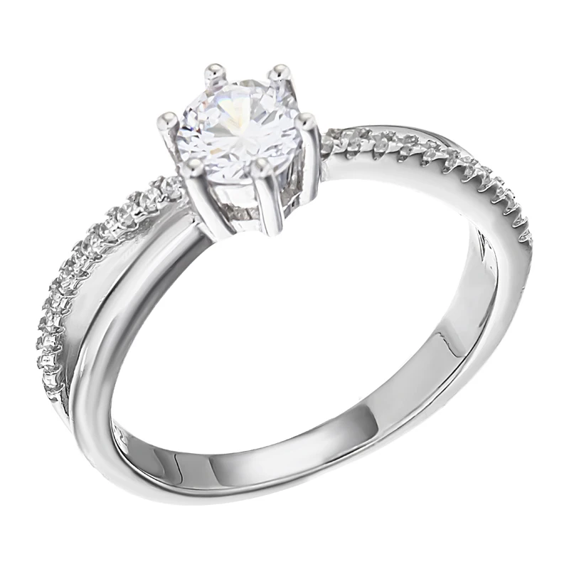 Кольцо  серебряное с фианитом