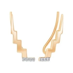 Серьги  из красного золота с фианитом