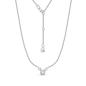 Колье «Дельта» из белого золота с фианитом