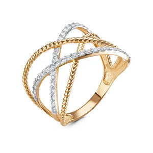 Кольцо  из красного золота с природным бриллиантом