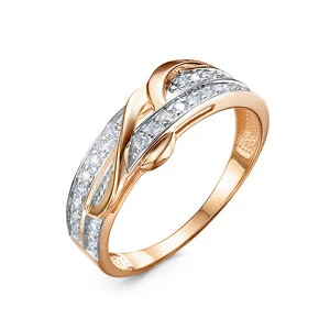 Кольцо  из красного золота с фианитом