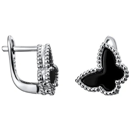 Серьги «Сильверк» серебряные с агатом