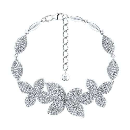 Браслет  серебряный с фианитом