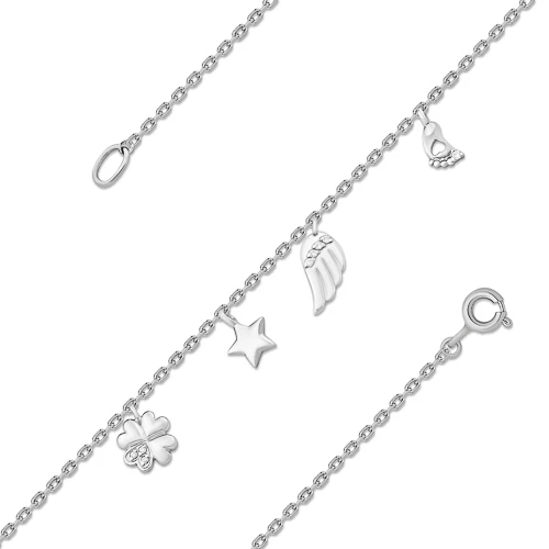 Браслет  серебряный с фианитом