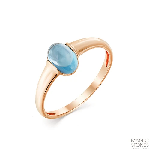 Кольцо  из красного золота с топазом