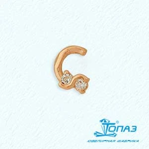 Пирсинг  из красного золота с фианитом