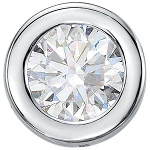 Подвеска  из белого золота с выращенным бриллиантом