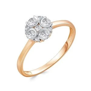 Кольцо  из красного золота с фианитом