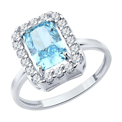 Кольцо  серебряное с фианитом