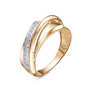 Кольцо  из красного золота с фианитом