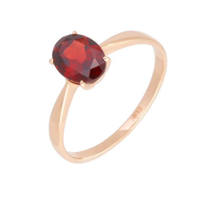 Кольцо  из красного золота с хризолитом