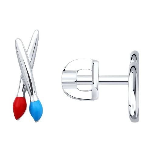 Серьги  серебряные