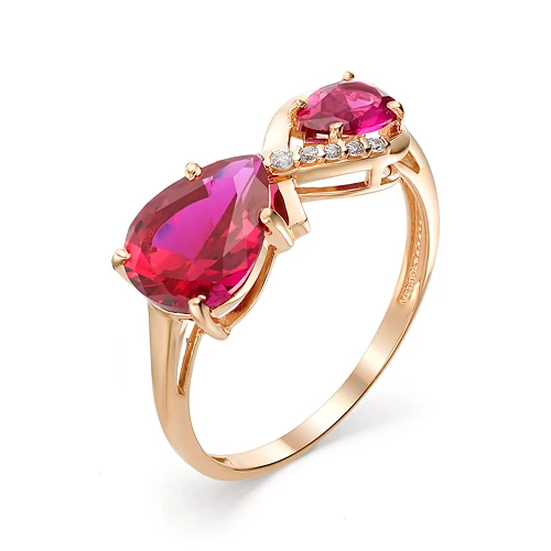 Кольцо  из красного золота с топазом